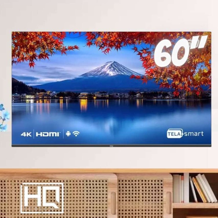 Smart TV HQ 60″ UHD 4K HDR Android 11 Sistema Ultrasound Design Slim Processador Quad Core Espelhamento de Tela HQSTV60NK