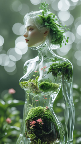 Leonardo Phoenix 10 A luminous transparent glass woman figure 1.jpg