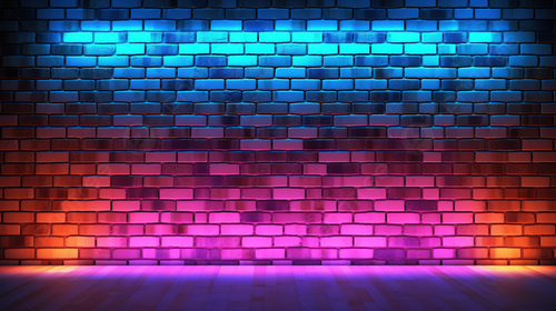 pngtree 3d illustration of a neon lit brick wall picture image 5829071.png