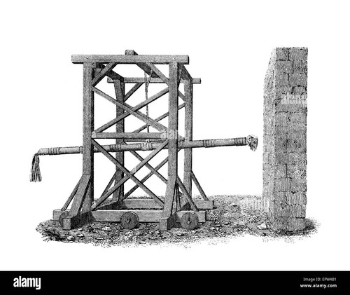 incisione in stile vittoriano di un medievale ariete restaurata digitalmente immagine da una meta de.jpg