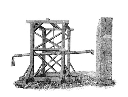 incisione in stile vittoriano di un medievale ariete restaurata digitalmente immagine da una meta de.jpg