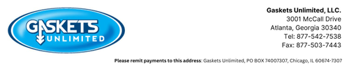 For payments, please remit to the address below Gaskets Unlimited PO BOX 74007307 Chicago, IL 60674 .png