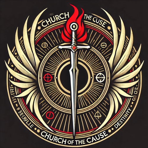 DALL·E 2025 03 13 21.24.32 A fantasy religious symbol for the Church of the Cause. The symbol consis.png