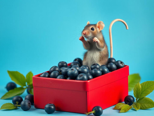www.naked-ai.art - A red box of blue berries with a rat dancing inside.jpg