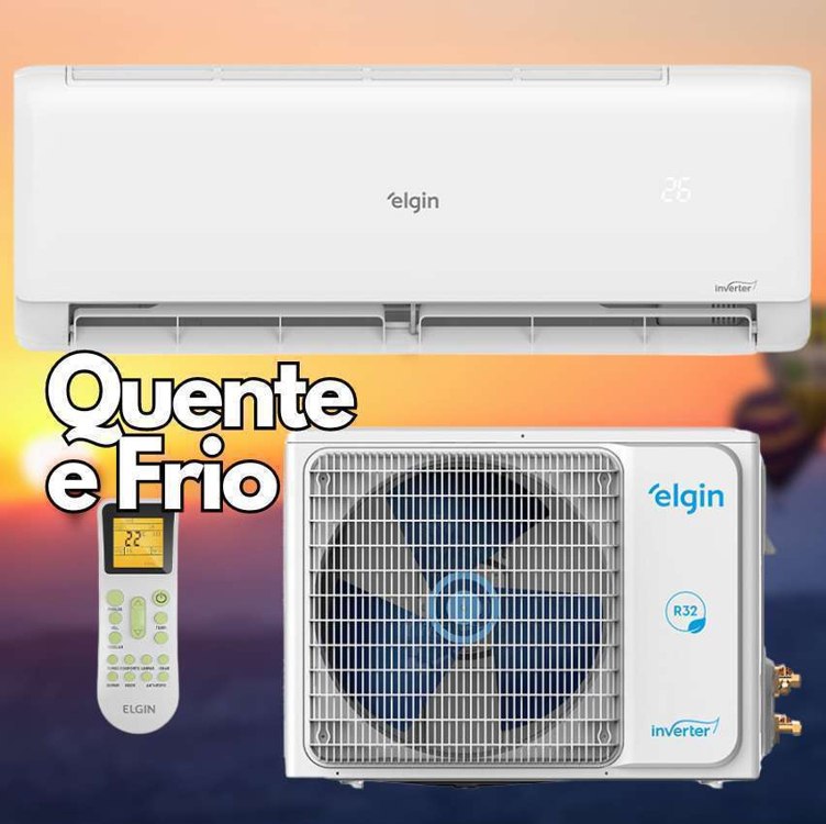 Ar Condicionado Split Hi Wall Eco II Inverter Connect Elgin 12.000 Btus Quente e Frio 220v R-32