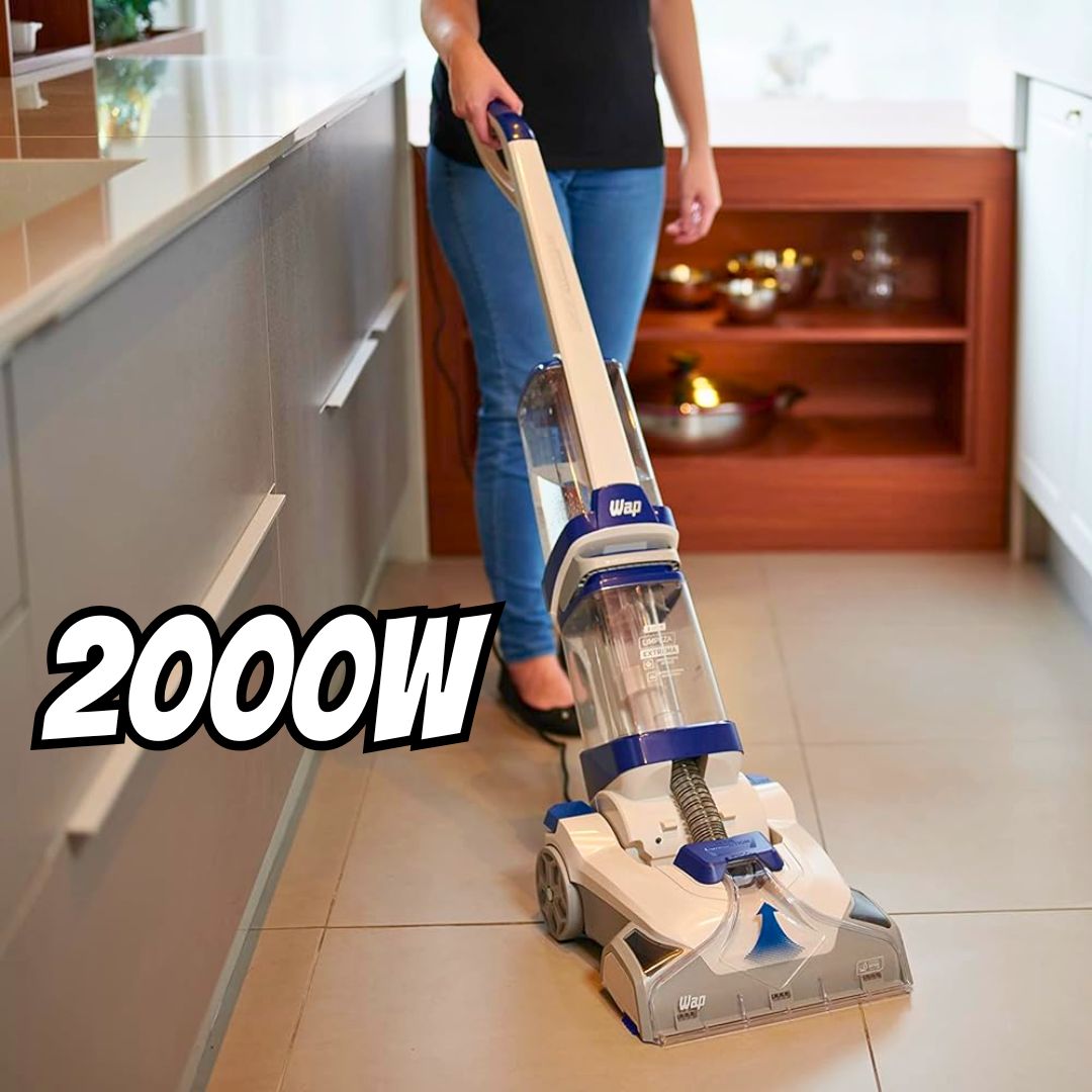 WAP Extratora e Higienizadora Vertical COMFORT CLEANER PRO, 2 em 1, Escova Elétrica para Tapetes e Carpetes, 2000W