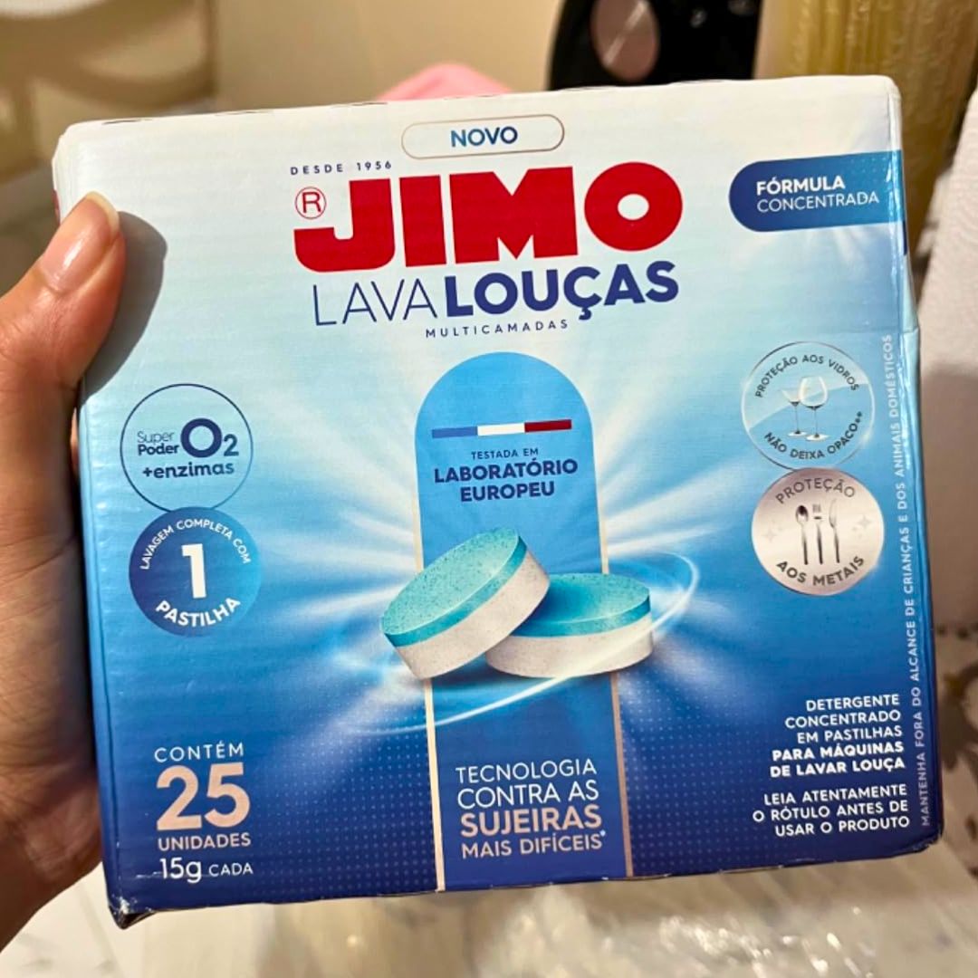 JIMO Lava Louça Multicamadas Detergente Concentrado para Máquinas de Lavar Louças Desengordurante Mais Brilho e Proteção às Louças 25 pastilhas