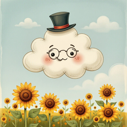 A whimsical illustration of a friendly fluffy cloud wearing a tiny top hat and monocle floating gent.jpg