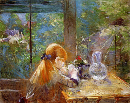 Berthe Morisot Red haired girl sitting on a veranda .jpg