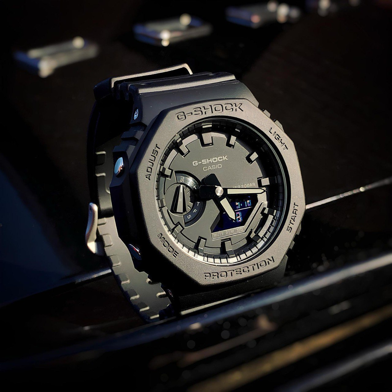 Relógio Casio G-shock Masculino Carbon Ga-2100-1a1dr Cor da correia Preto Cor do bisel Preto Cor do fundo Preto
