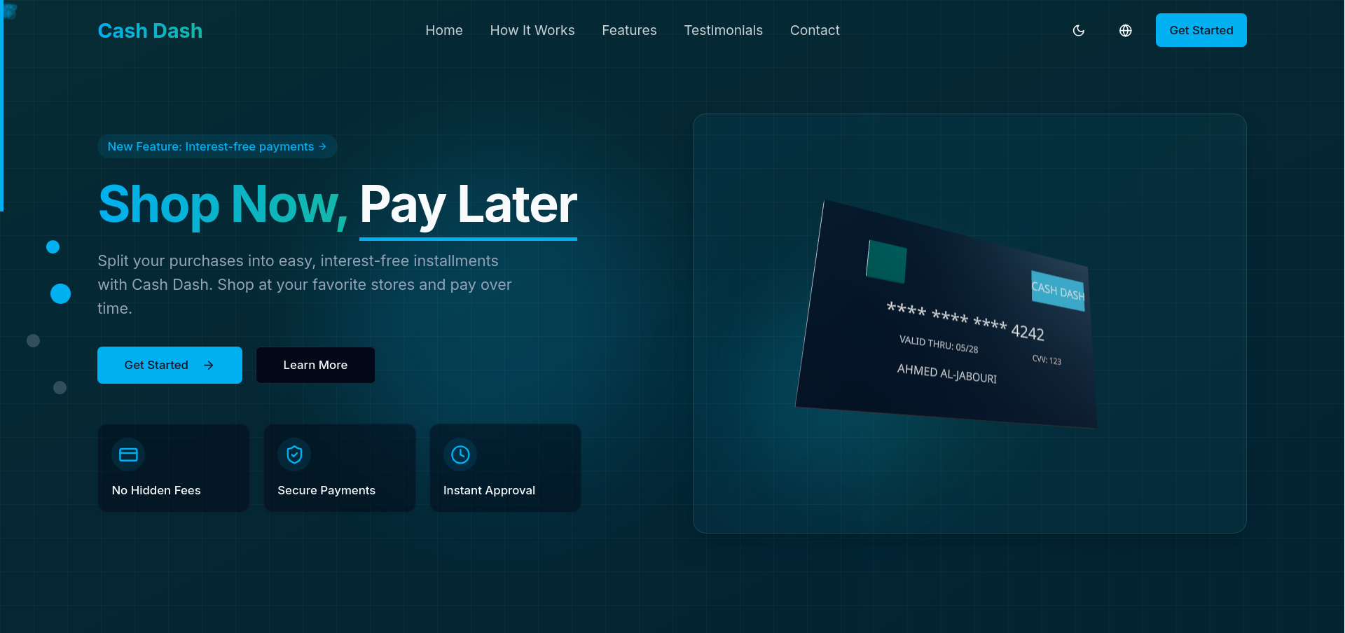 Cash Dash - BNPL Landing Page