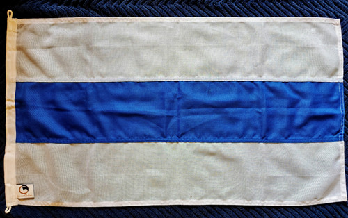 "Free Russia flag / бело-сине-белый флаг
Show your support for a free and independent Russia with our Russia Freedom Flag. The flag is a white blue white tricolore. This flag symbolizes hope, freedom and faith in the future for Russia. With a new and inspiring design that goes beyond the traditional tricolor, this flag is a strong representation of a Russia that strives for freedom and democracy.

The flag has been widely used in demonstrations against Russia's invasion of Ukraine. 

The absence of the red field in the Russian flag is intended to symbolize the removal of blood and violence."