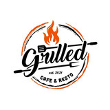 vintage retro flame grill barbecue logo design vector 40227503