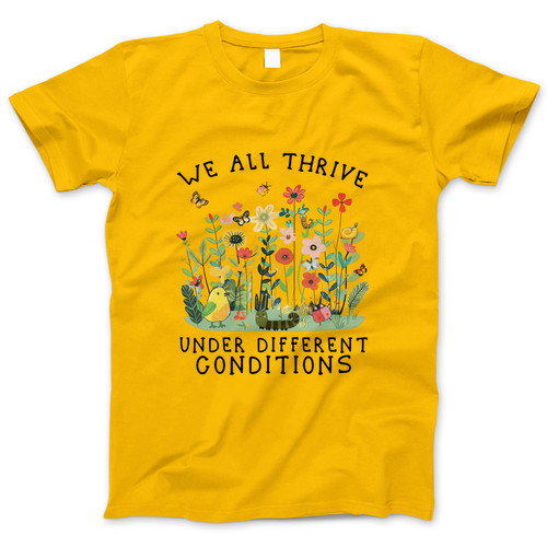 Photograph of four blank t-shirts greys beige and army green. Clipping path included. Ready for your.jpg