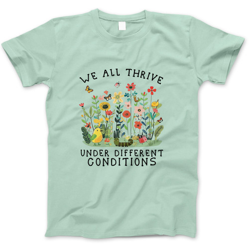 Photograph of four blank t-shirts greys beige and army green. Clipping path included. Ready for your.jpg