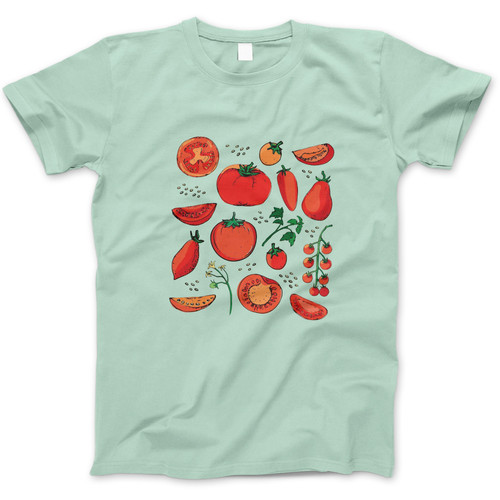 Photograph of four blank t-shirts greys beige and army green. Clipping path included. Ready for your.jpg