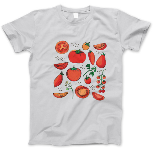 Photograph of four blank t-shirts greys beige and army green. Clipping path included. Ready for your.jpg