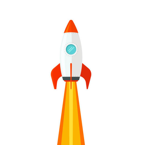 Rocket ship flying isolated on white background vector illustration, flat cartoon design of rocketsh.jpg