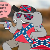 irony 01 cartoon elephant saying y'know it was the democrats who fought for slavery by elephant man 