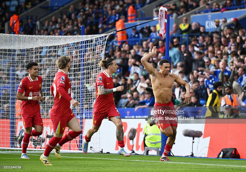 LEICESTER, ENGLAND - APRIL 20: Trent Alexander-Arnold of Liverpool celebrates scoring his team's fir.jpg