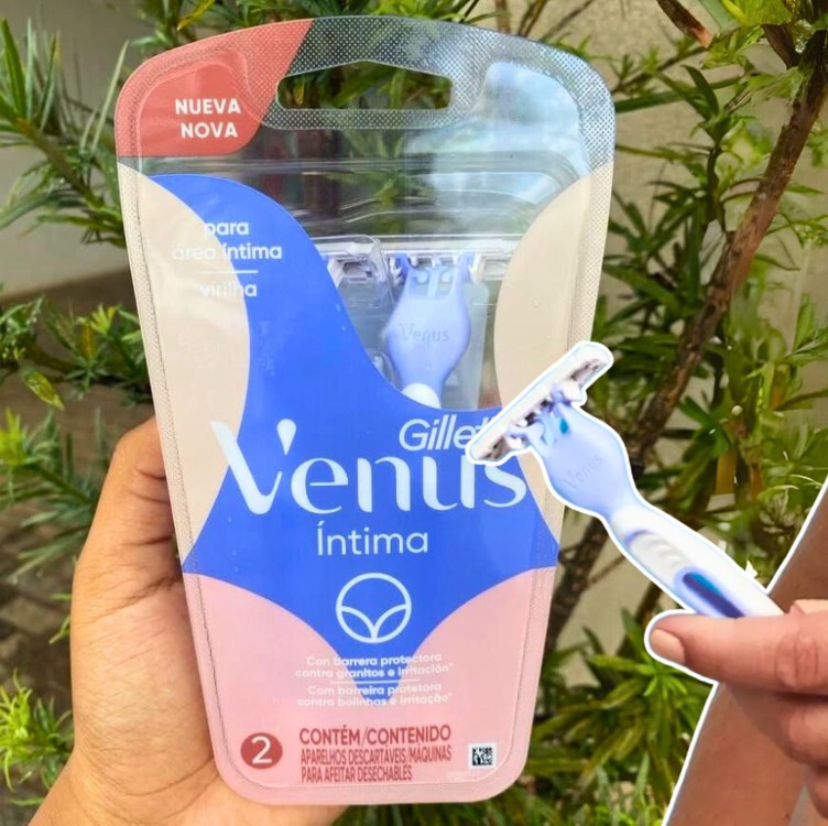 Gillette Venus Íntima, Aparelho de Depilação Íntima Feminino Descartável, 2 Uds