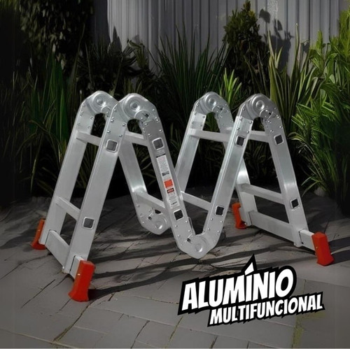 Escada de alumínio multifuncional Botafogo Lar & Lazer ESC0291 cinza.jpg