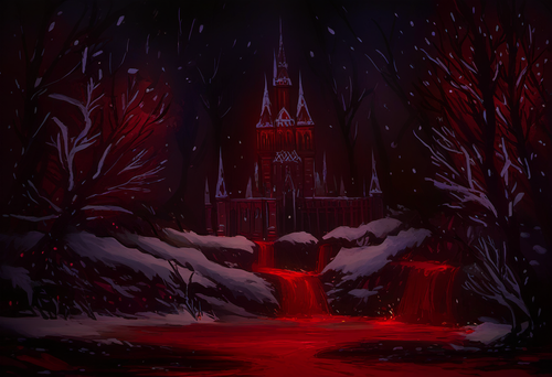 abstract painting shapes dark red forest snow blood castle s 3723319408.png
