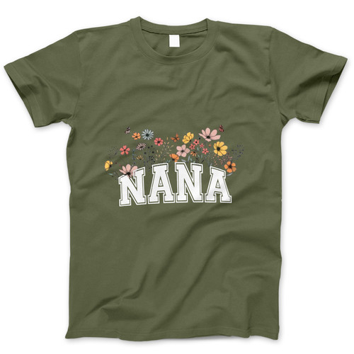 Photograph of four blank t-shirts greys beige and army green. Clipping path included. Ready for your.jpg
