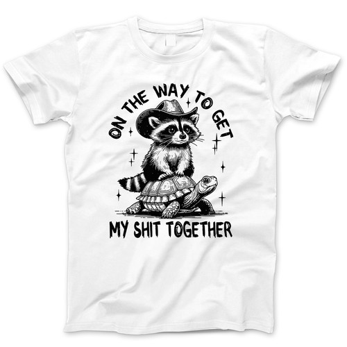 Photograph of four blank t-shirts greys beige and army green. Clipping path included. Ready for your.jpg