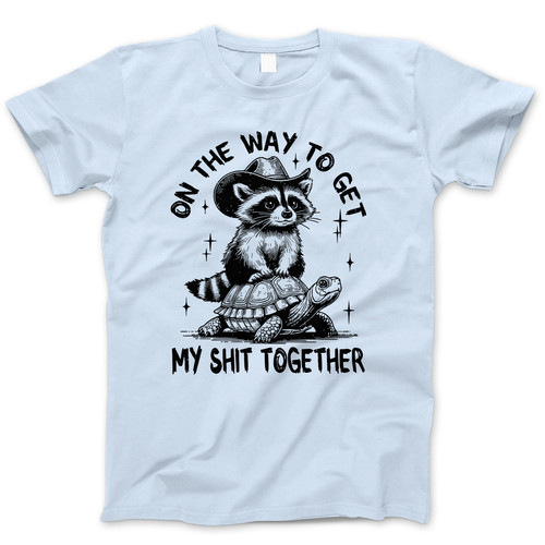 Photograph of four blank t-shirts greys beige and army green. Clipping path included. Ready for your.jpg