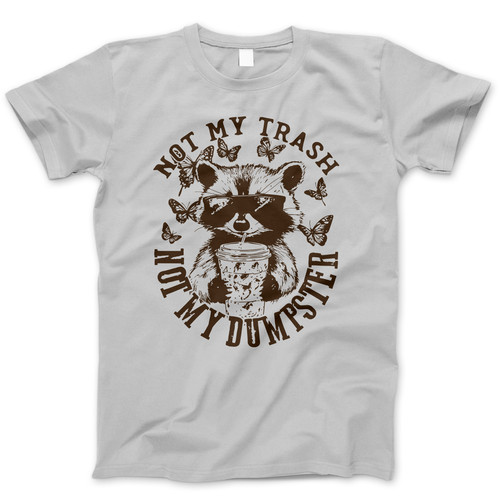 Photograph of four blank t-shirts greys beige and army green. Clipping path included. Ready for your.jpg