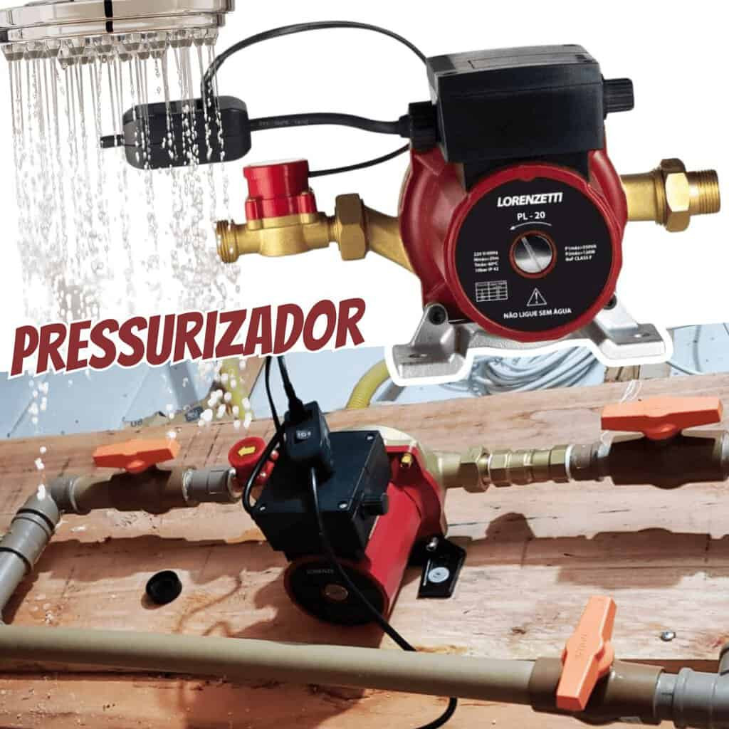 Pressurizador de Água Pl20 20 Mca 220V, Lorenzetti,7541017, Vermelho/Preto, Pequeno