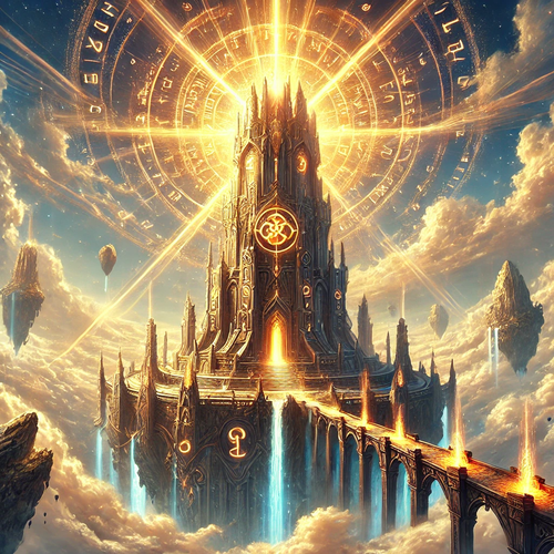 DALL·E 2025 02 23 18.15.54 A grand mystical tower known as the Tower of Astralis, standing atop a fl.png