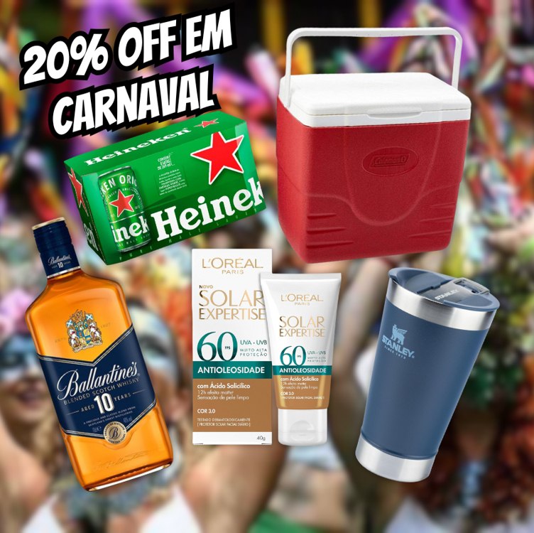 Só no app – 20% off em Carnaval