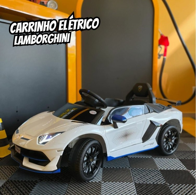 Carrinho Elétrico Infantil Lamborghini 12v Cor Branco