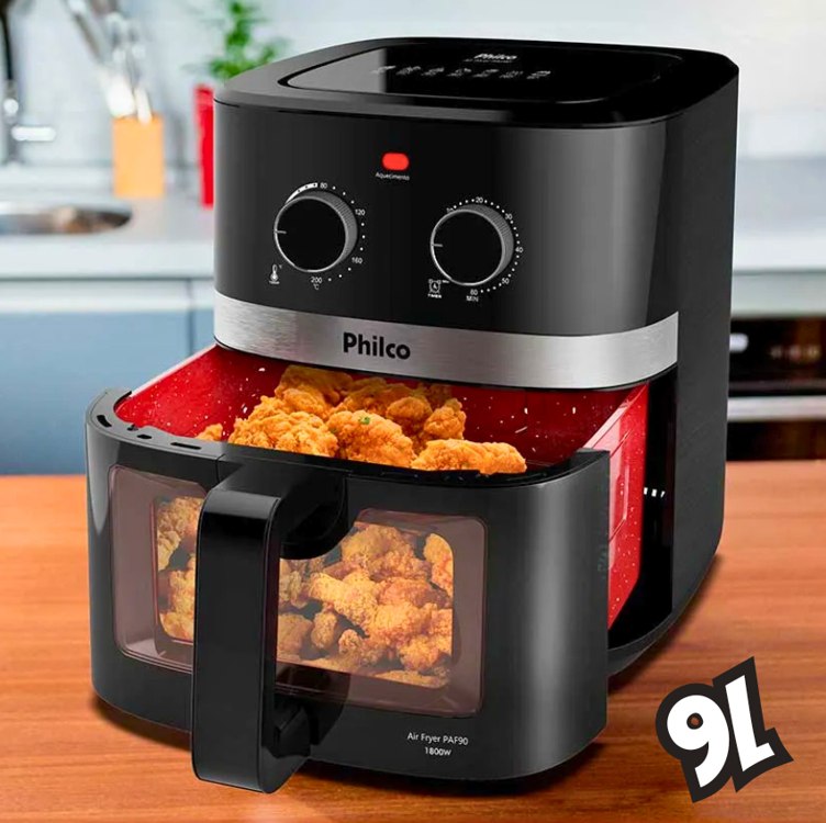 Fritadeira Elétrica Air Fryer Philco 9L PAF90 1800W