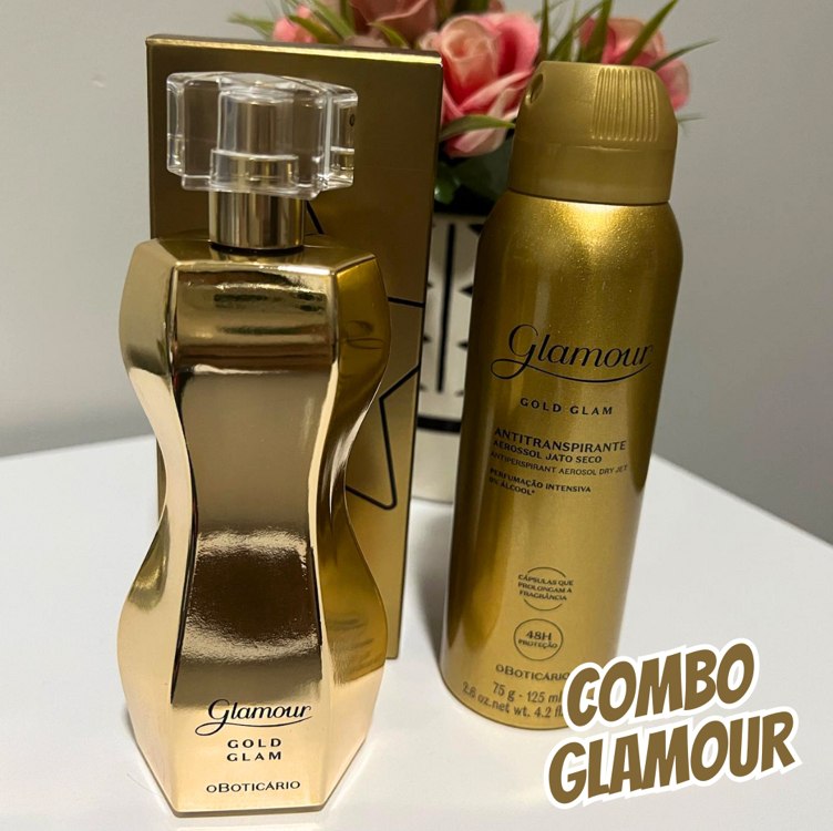 Combo Glamour Gold Glam: Desodorante Antitranspirante Aerossol 75g/125ml + Desodorante Colônia 75ml