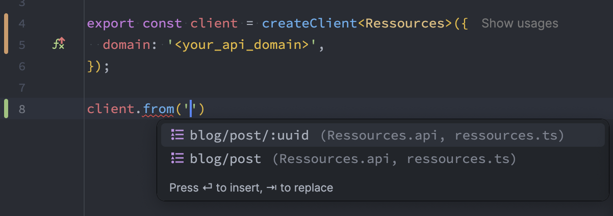 Auto-completion of available routes