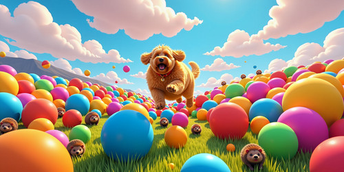A whimsical vibrant scene filled with joyful energy celebrating roundness and bounciness Envision a .jpg