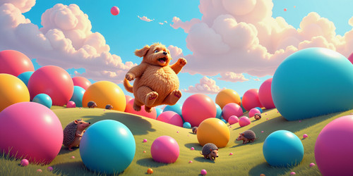 A whimsical vibrant scene filled with joyful energy celebrating roundness and bounciness Giant infla.jpg