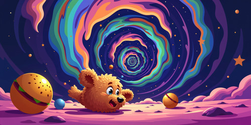 A surreal and dreamlike scene inspired by the whimsical end of Looney Tunes cartoons featuring a plu.jpg