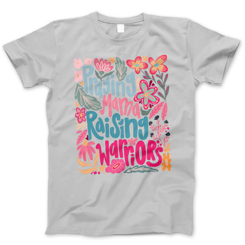 Photograph of four blank t-shirts greys beige and army green. Clipping path included. Ready for your.jpg