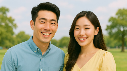 Tạo cho tớ ảnh người đàn ông châu á đẹp trai và người phụ nữ châu á xinh đẹp, tông ảnh tươi sáng, mà.jpg