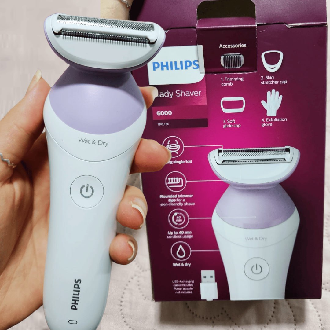 Aparador de pelos elétrico Philips Lady Shaver Series 6000 – BRL136/00 Aparador de pelos elétrico Philips Lady Shaver Series 6000 – BRL136/00