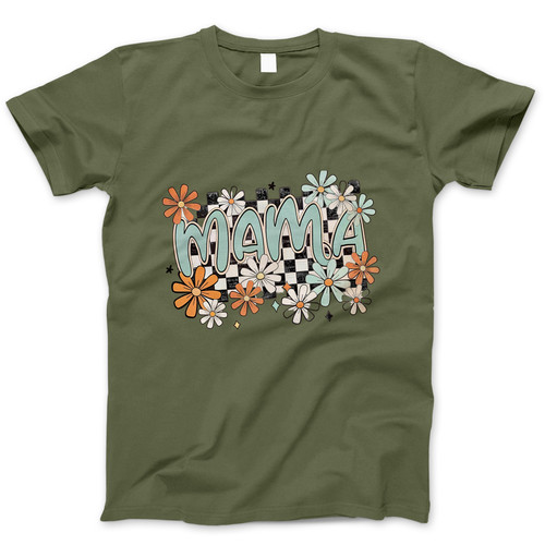 Photograph of four blank t-shirts greys beige and army green. Clipping path included. Ready for your.jpg