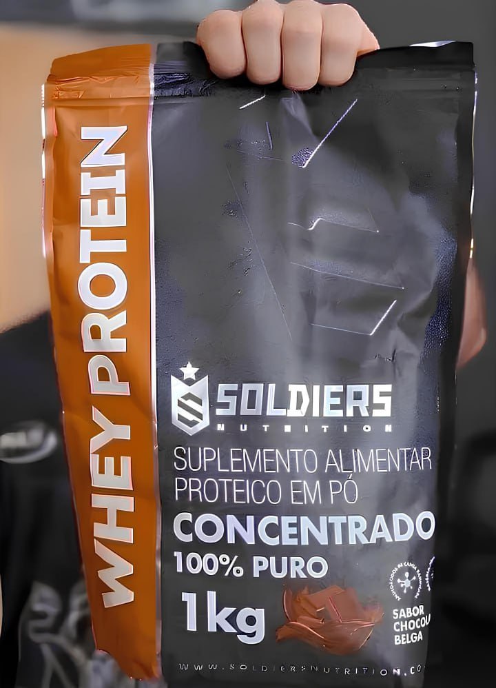 Whey Protein Concentrado 1Kg Chocolate Belga Soldiers Nutrition