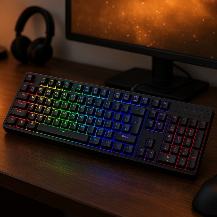 Teclado Membrana Gamer Redragon Netherbane Iluminação Rainbow Preto ABNT2 K521-R PT Teclado Membrana Gamer Redragon Netherbane Iluminação Rainbow Preto ABNT2 K521-R PT