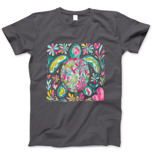 Photograph of four blank t-shirts greys beige and army green. Clipping path included. Ready for your.jpg