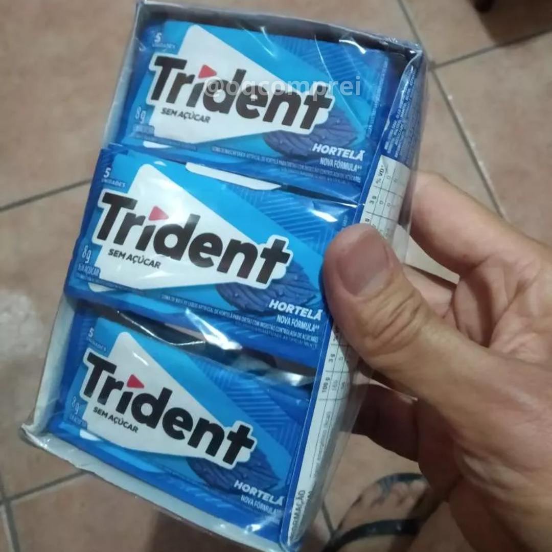 Chiclete Trident Hortelã Sem Açúcar – Caixa com 21 unid. de 8g