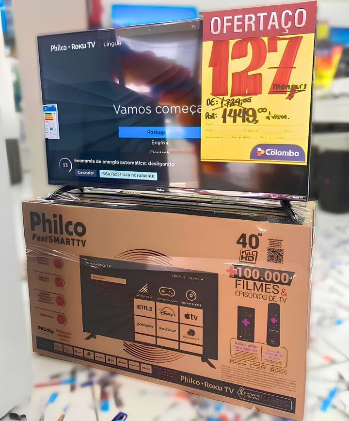 Smart Tv 40” Philco Ptv40m9gr2cgb Roku Led Dolby Audio